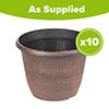 Acorn Round Planters 25cm Copper-Tone x 10 Acorn Round Planters 25cm Copper-Tone x 10