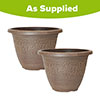 Brushed Butterscotch Round Laurel Planters