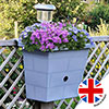 Revolutionary 4-in-1 Self-Watering Fence Planter and Solar Light - Brown
