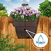 Revolutionary 4-in-1 Self-Watering Fence Planter and Solar Light - Brown