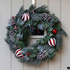 Candy Cane Wreath with Baubles and Canes