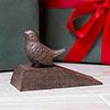 Cast Iron Door Wedge with Bird Decoration