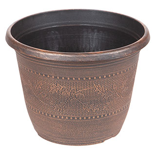 'Acorn' Round Planter 25cm (10in) Copper-Tone