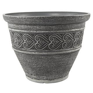 Heart Round Planter 40cm Dark Granite