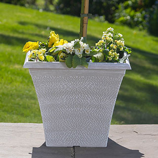 April Powdered Beige Grey Square Planter