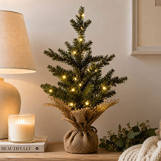 InLit Sparkly Artificial Fir Tree, 45cm Tall