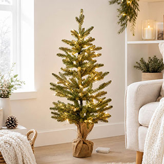 InLit Sparkly Artificial Fir Tree, 85cm Tall