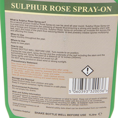 Sulphur Rose Spray On Tonic 1L Sulphur Rose Spray On Tonic 1L