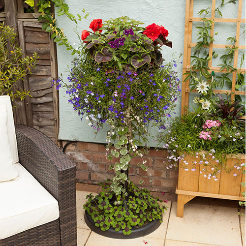 The Easy Fill Hanging Basket Pedestal Planter The Easy Fill Hanging Basket Pedestal Planter