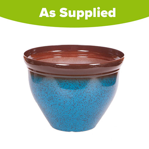 Ceramic Look Planter 39.5cm (15.5in) Mottled Blue Ceramic Look Planter 39.5cm (15.5in) Mottled Blue