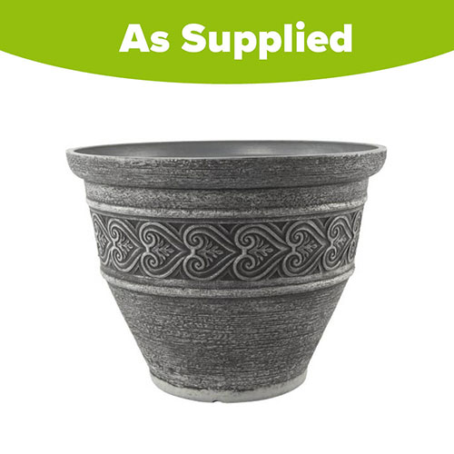 Heart Round Planter 40cm Dark Granite Heart Round Planter 40cm Dark Granite