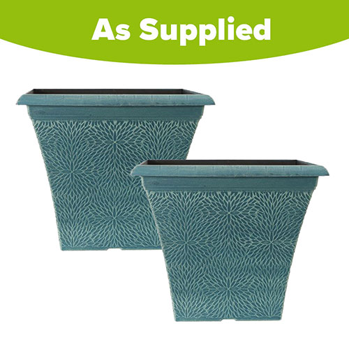 April Indigo Green Square Planters April Indigo Green Square Planters