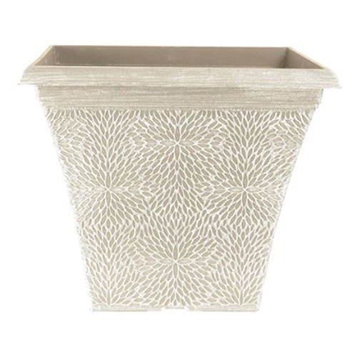 April Powdered Beige Grey Square Planter