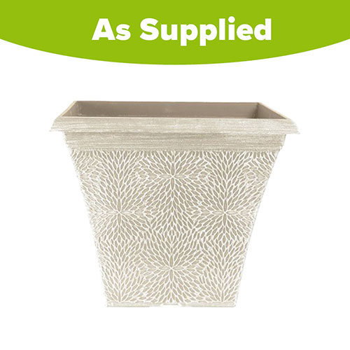 April Powdered Beige Grey Square Planter April Powdered Beige Grey Square Planter