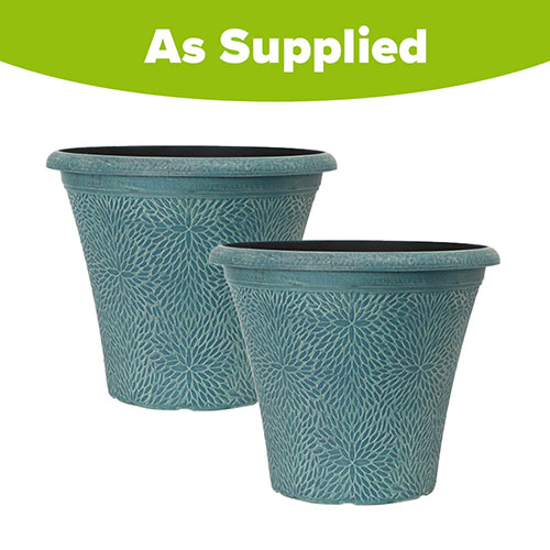 April Indigo Green Round Planters April Indigo Green Round Planters