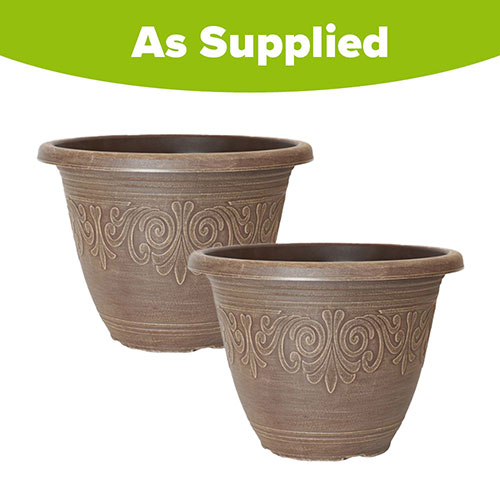 Brushed Butterscotch Round Laurel Planters Brushed Butterscotch Round Laurel Planters