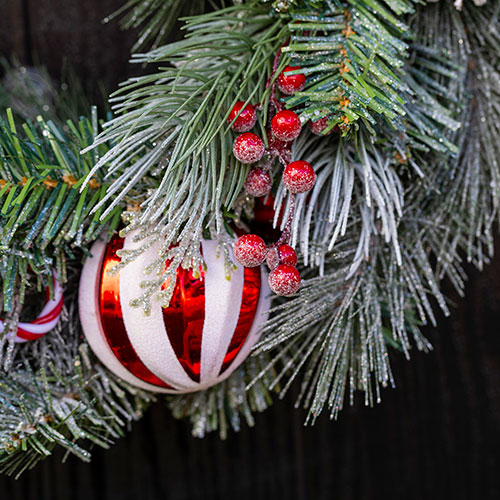 Candy Cane Wreath with Baubles and Canes Candy Cane Wreath with Baubles and Canes