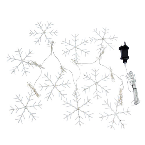 Snowflake Curtain Lights - Multicoloured Snowflake Curtain Lights - Multicoloured